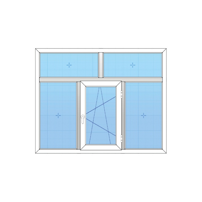 پنجره سه لنگه دو حالته با کتیبه آکرول