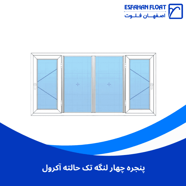 پنجره چهار لنگه تک حالته آکرول