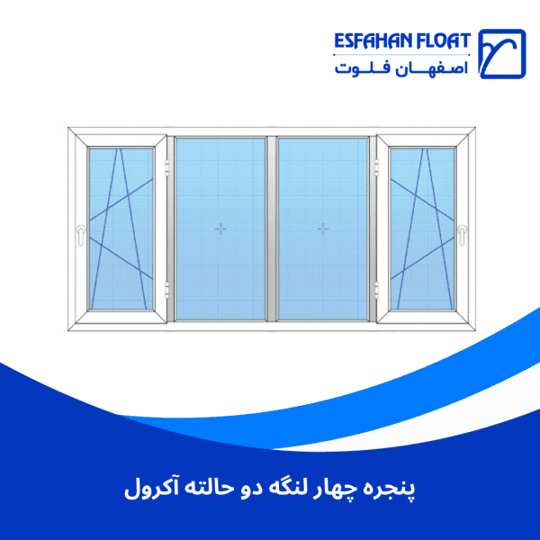 پنجره چهار لنگه دو حالته آکرول