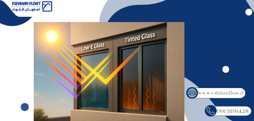 مزایای شیشه در برابر نور افتاب - تفاوت شیشه tinted و Low-E